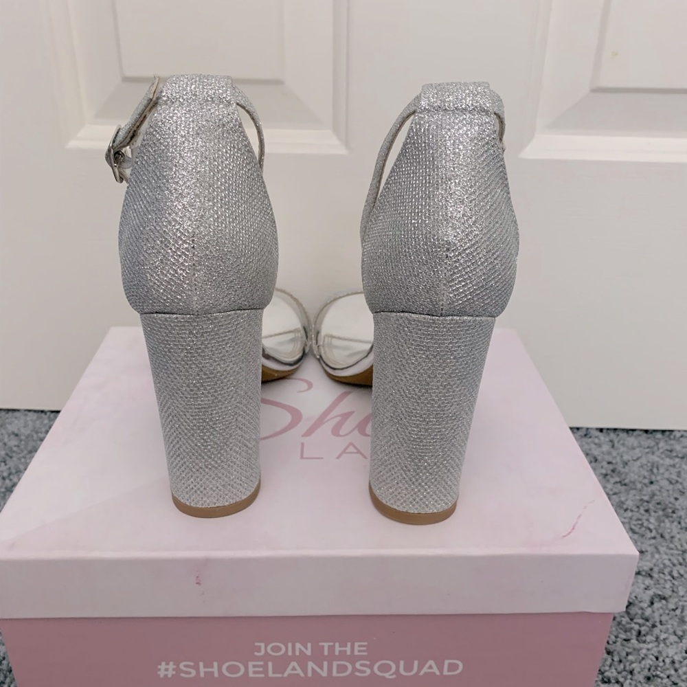 Silver wedge heel